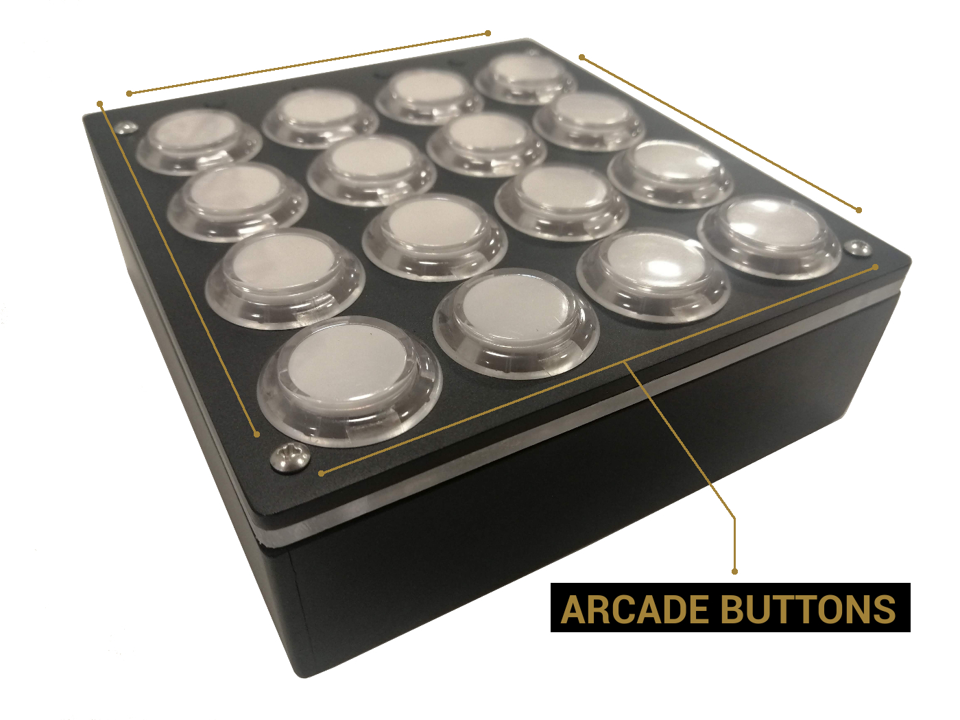 dyi arcade buttons usb midi controller detailed view